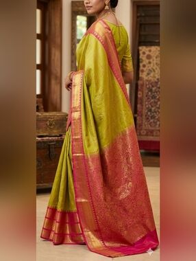 Women Pure Silk Gadwal Saree Handloom Royal Festive Wedding